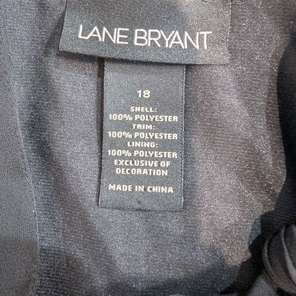Lane Bryant Black Sequin Halter Top Bow Neck Sleeveless Blouse Plus Size 18 - Picture 2 of 8